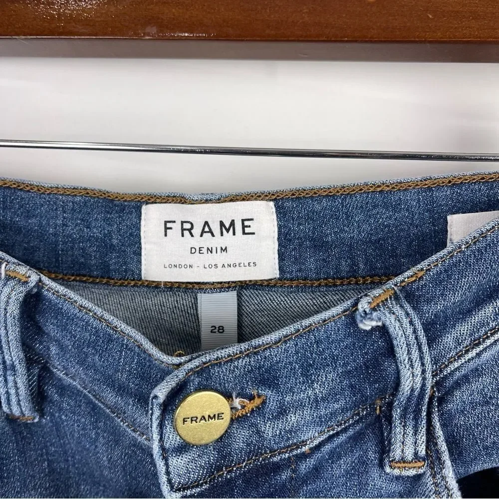 Frame Denim Saxon Distressed Le High Ripped Skinny Jeans Women's Size 28